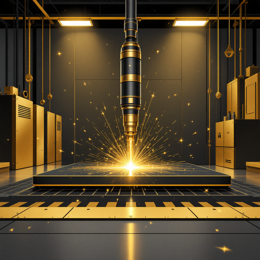 Lasermaschine in Aktion